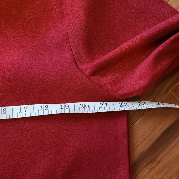 VTG Joanna Red Paisley Floral Collared Full Zip Stretch Pockets Womens Large - Picture 10 of 11